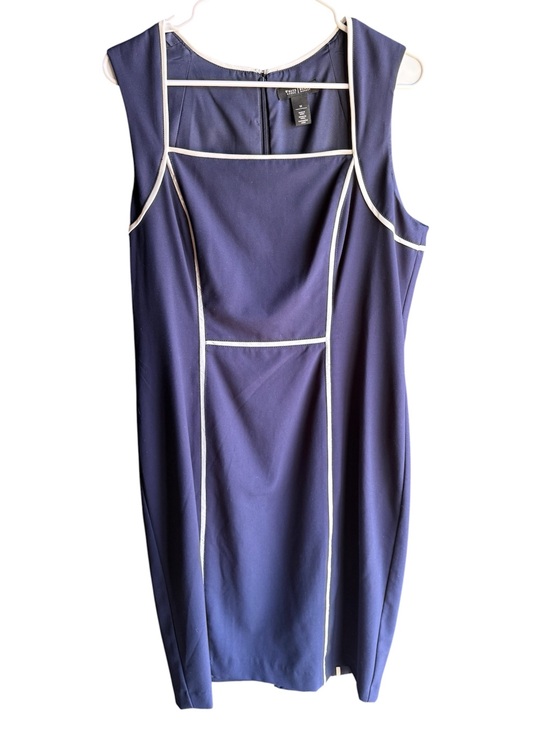 White House Black Market Dresses & Skirts - White House Black Market sleeveless sheath dress in officer blue with white trim